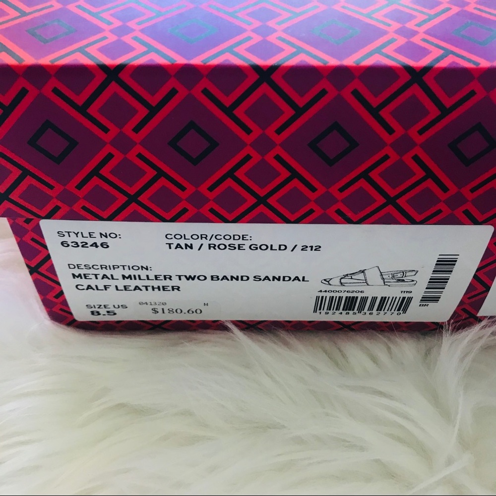 NEW TORY BURCH METAL MILLER LEATHER SANDALS - Picture 13 of 16